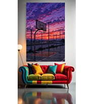 BASKETBOL SAHASI V1 Ev Duvar Salon Güzellik Salonu Ofis Dükkan Dekarasyon Kanvas Tablo (Çok Renkli)