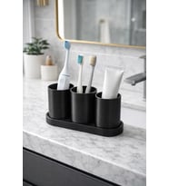 3 Bölmeli Banyo Diş Fırçalık & Macunluk Düzenleyici Stand