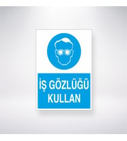 İş Gözlüğü Kullan 21x35 Arkası Yapışkanlı Levha