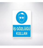 İş Gözlüğü Kullan 21x35 Arkası Yapışkanlı Levha