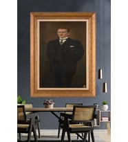 Altın Varaklı Çerçeveli Paspartulu Atatürk Tablo DC1298 (Gold)