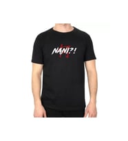 Unisex Bisiklet Yaka Baskılı Oversize T-Shirt - Siyah