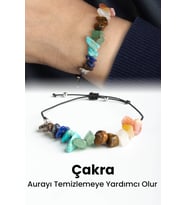 Çakra Doğal Kırık Taş Makrome Bileklik