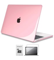 Apple 13" Macbook Air A2337 M1 Kristal Pembe Kılıf Koruyucu + Ekran Filmi