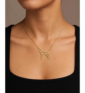 Kişiye Özel 925 Ayar Gümüş Köpek Figürlü İsim Kolye (Gold)