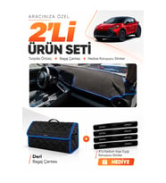 e-biz TOYOTA CHR HEAD UP DİSPLAY YOK (2024-2026) Uyumlu Torpido + Deri Çanta - Siyah-Mavi - TO028