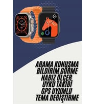 Akıllı Saat Kordon Hediyeli Güçlü Batarya Kapasiteli Titreşimli Bildirim Görme Unisex