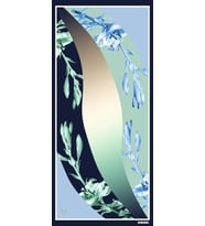 Çiçekli Desen Pavia Seri Şal Eşarp Askısı ile Birlikte 90X200 cm Lacivert Mavi Y