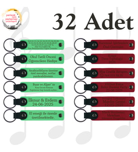 F Yeşili & Kırmızı, Voleybol Takımına Motivasyon Anısı, 32’li Set, İsim ve Tarihli Deri Hediyelik