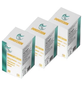 İmmuferon Beta Glucan 200 mg, Ekinezya 120 mg, Vitamin C, Çinko 30 Kapsül - 3'lü