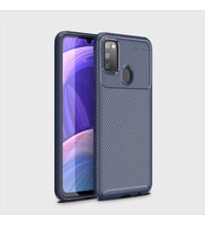 Samsung Galaxy M30S Kılıf Esnek Soft Karbon Tasarım Legion Serisi (Lacivert)