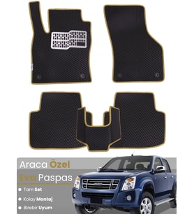 ISUZU D-MAX (2002-2012) Uyumlu EVA Paspas Tam Set–Araca Özel,Kolay Montaj,Su Geçirmez