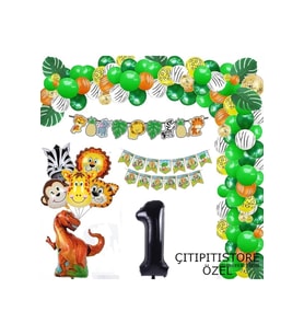 Çıtıpıtıstore Safari 1 Yaş Lüks Doğum Günü Seti
