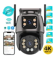 4K 8MP HD Wifi PTZ Kamera 4MP Çift Lens Çift Ekran AI Otomatik İzleme IP Kamera Hava Su Geçirmez