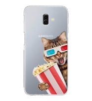 PrintiFy Samsung Galaxy J6+ Plus ile Uyumlu Kedi 1 Kamera Korumalı Şeffaf Kılıf