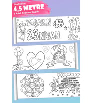 23 Nisan Temalı Rulo Aktivite Dev Boyama Kağıdı 4,5 Metre