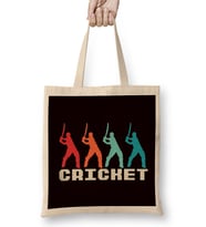 Retro Cricket Player Vintage Team Cricketer Wicket Bez Çanta Uzun Saplı
