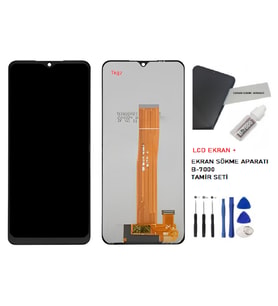 Samsung Galaxy A02 - SM-A022F Uyumlu Lcd Ekran Dokunmatik Servis Lcd + B-7000 + TAMİR SETİ
