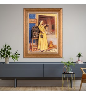 Altın Varaklı Paspartulu Çerçeveli  Tablo nat1423