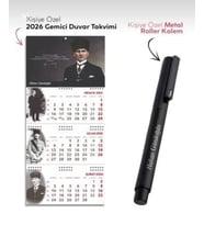 Kişiye Özel 2026 Gemici Duvar Takvimi ve Metal Roller Kalem