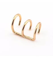 GOLD SARI RENKLİ EARCUFF KULAK KELEPÇESİ ÜÇLÜ SARMAL EX098