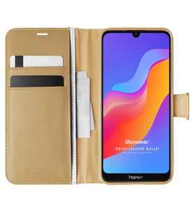 Microsonic Huawei Honor 8A Kılıf Delux Leather Wallet Gold