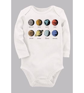 Organik Baskılı Pamuklu Unisex Bebek Body UZUNKOLE53
