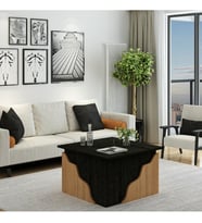 S0010 Style Orta Sehpa Ahşap Siyah/Safir Meşe