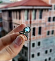 925 Ayar Gümüş Rose Kaplama Zirkon Taşlı Kadın Yüzük