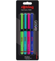 Rotring Liner Fineliner Canlı Renk Keçe Uçlu Kalem 4 Renk