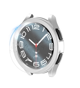 Lexroo Galaxy Watch 6 Classic 47mm Sert PC Kasa ve Ekran Koruyucu Watch Gard 29 - Beyaz