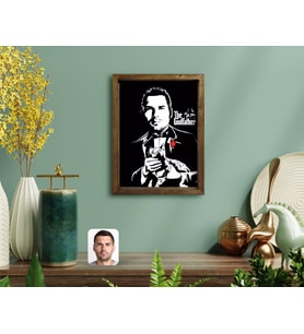 BK Gift Kişiye Özel Godfather Baba Tasarımlı Doğal Masif Ahşap Çerçeveli Tablo-2
