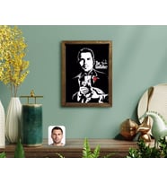 BK Gift Kişiye Özel Godfather Baba Tasarımlı Doğal Masif Ahşap Çerçeveli Tablo-2