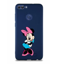 Huawei P Smart Soft Premier Kapak Minnie Mouse-D Tasarımlı Silikon Kılıf - Lacivert (Şeffaf)