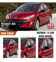 Drs Tuning Peugeot 308 Uyumlu (2007-2013) Batman Yarasa Ayna Kapağı (Piano Black)