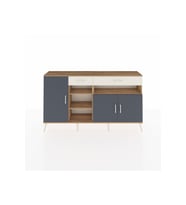 Arges Konsol 5 Raflı 2 Çekmeceli 3 Kapaklı 176x30x99 Çam-Antrasit/Aytaşı