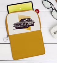 BK Gift Klasik Araç Tasarımlı Taşınabilir Koruyucu Tablet Kılıfı & Organizer Çanta - Sarı-1