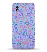 Samsung Galaxy A01 Core Uyumlu Lansman Kılıf Hello Kitty Tasarımlı İçi Kadife Kapak-Lila (Şeffaf)