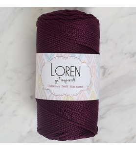 Polyester Macrame Patlıcan Moru El Örgü İpi - Lm038 - 34443
