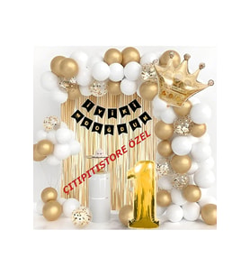 Kral Taçlı 1*2*3*4*5*6*7*8*9 Yaş Doğum Günü Balon Seti