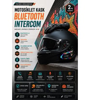Çift Gürültü Azaltma Teknolojili Motosiklet Kask Telsiz Kulaklığı