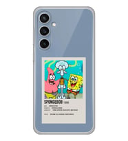 Samsung Galaxy S23 FE Uyumlu Sunger Bob Minimalist Poster Desenli Şeffaf Telefon Kılıfı