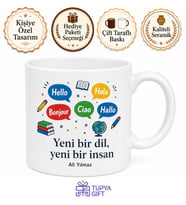 Dil Kursuna Gidenlere Yeni Bir Dil Yeni Bir İnsan Çay Kupası Hediye
