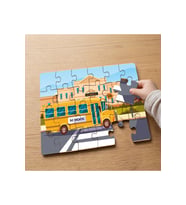 Okul Otobüsü Tasarımlı 24 Parça Ahşap Çocuk Puzzle MPK0131