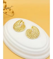 Lace Dantel Işıltılı Gold Küpe