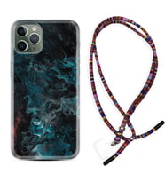 Apple iPhone 11 12 13 14 Pro Max Kılıf Boyun Asklı Rasta Silikon Colorful Abstract 1384