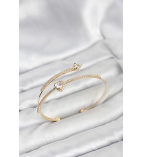 Kalp Model Pirinç Gold Renk Kadın Bileklik 5886 - SSSSSS3032-4429