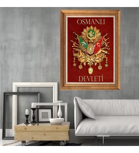 Altın Paspartulu Çerçeveli Tablo C355 (Gold)