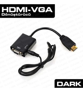 DARK DK-HD-AHDMIXVGA5 0.15metre HDMI-VGA Adaptör Siyah