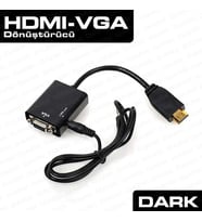 DARK DK-HD-AHDMIXVGA5 0.15metre HDMI-VGA Adaptör Siyah